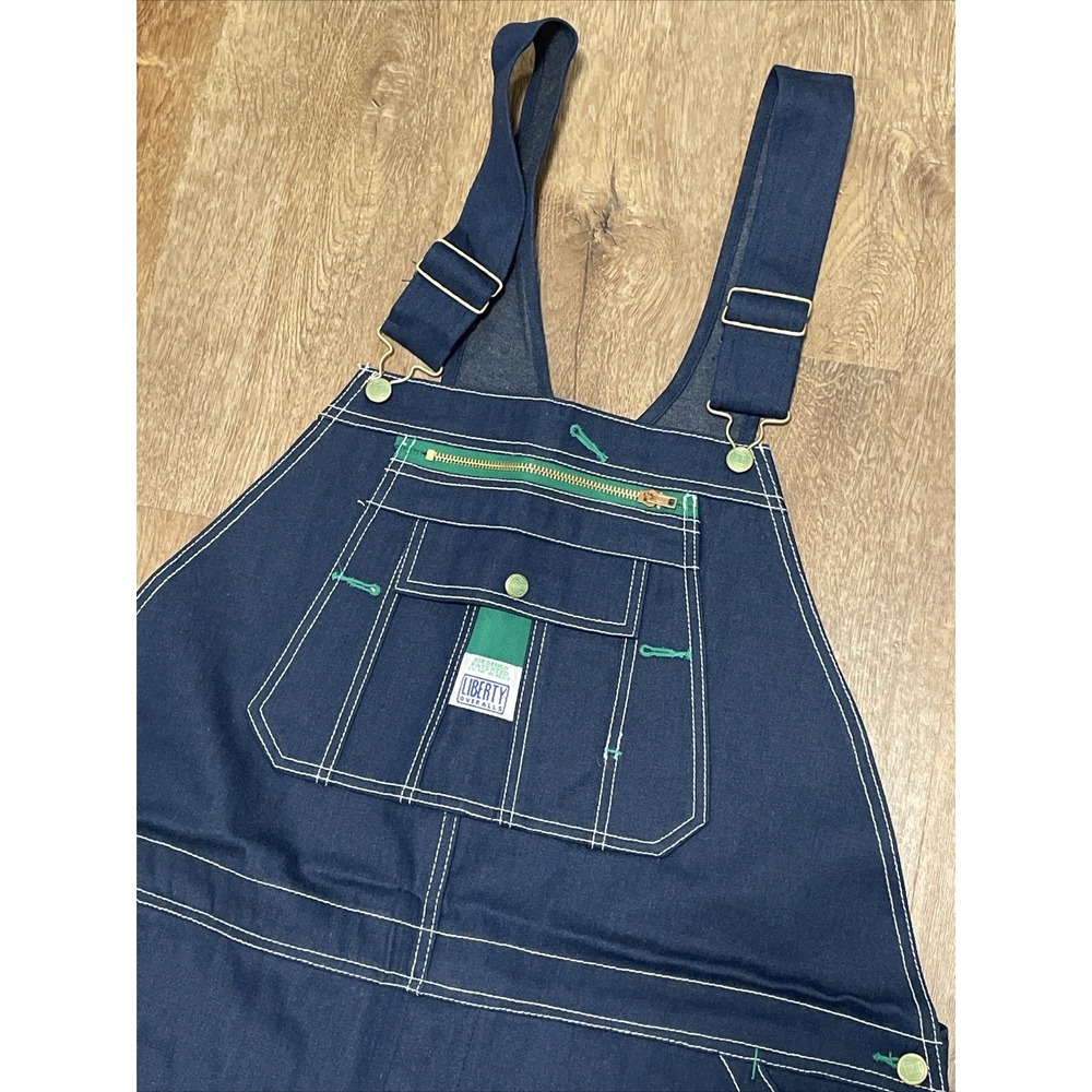 NWT Liberty Denim Bib Overalls Men's 44x32 Workwear Carpenter Utility Farmer